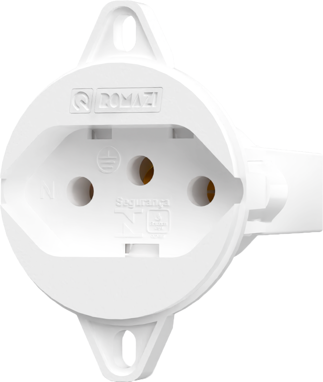 Condulete Redondo 1 Tomada 2P+T 10A — Branco