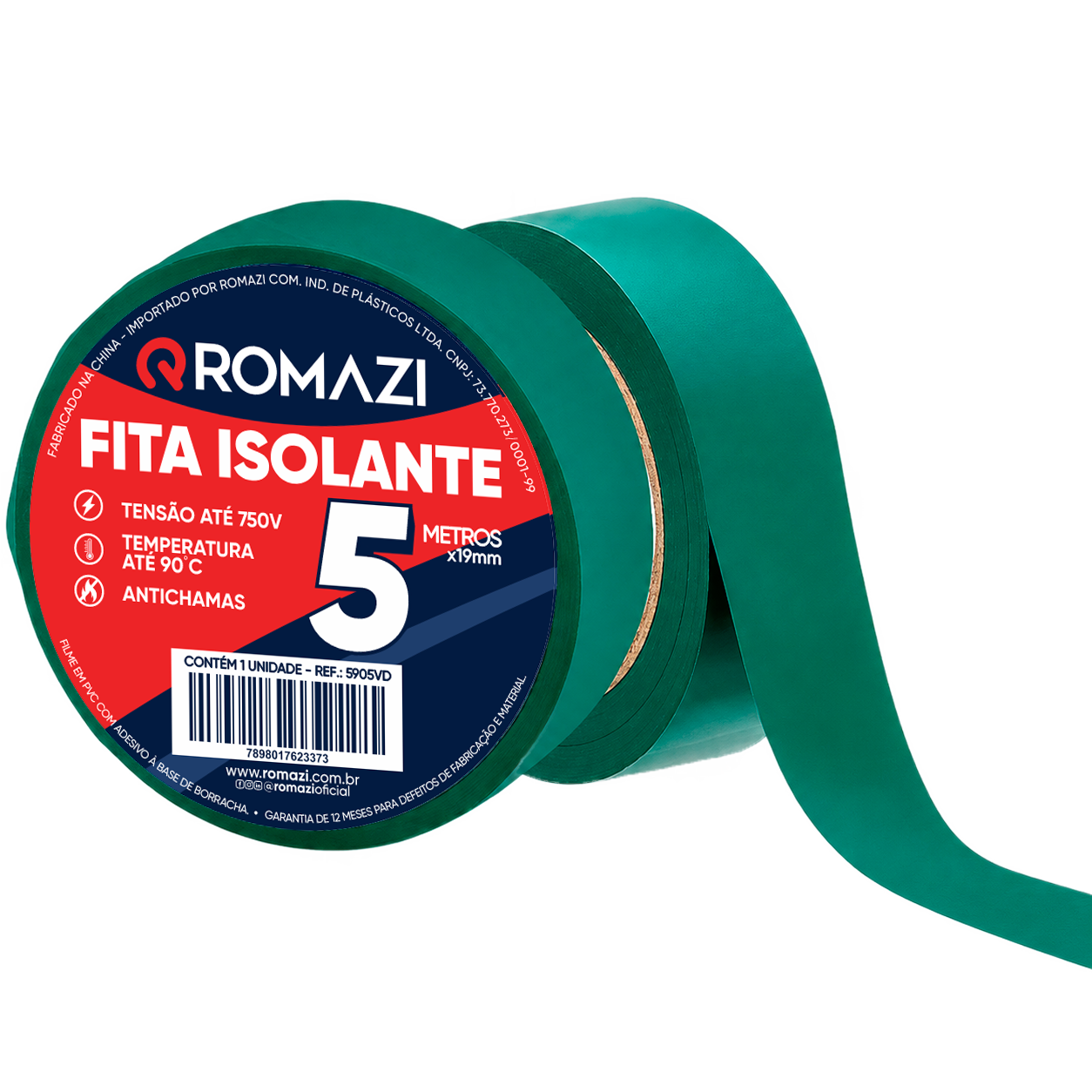 Fita Isolante Antichama 5m x 19mm
