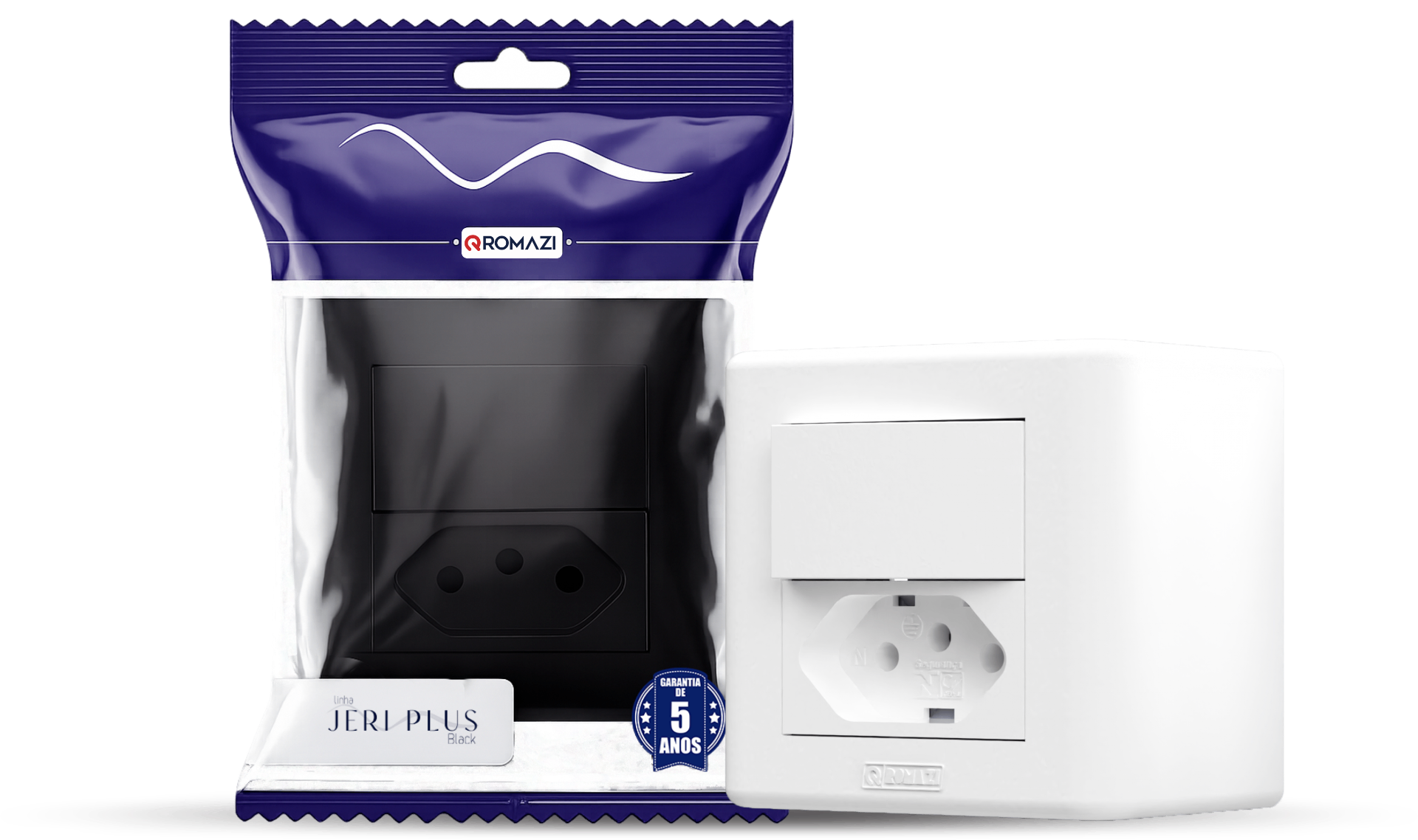 Embalagem e produto montado da Linha Jeri Plus Black